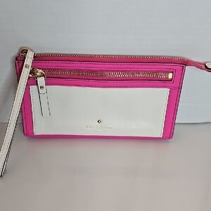 Kate Spade Fuchsia and Cream Wristlet